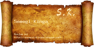 Semegi Kinga névjegykártya