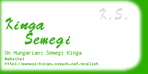 kinga semegi business card